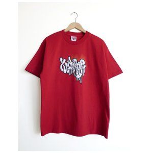 Men's Drip Paint Logo Graphic T shirt, Red, US Size Large, New, XLARGE Brand